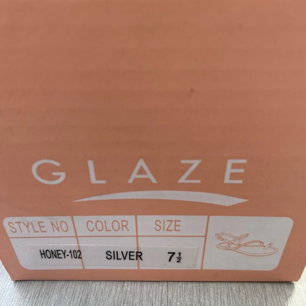 Glaze Silver Pearl & Rhinestone Strappy Sandals - Picture 3 of 3